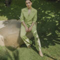 Sanya Malhotra is fiercely chic in a green pantsuit
